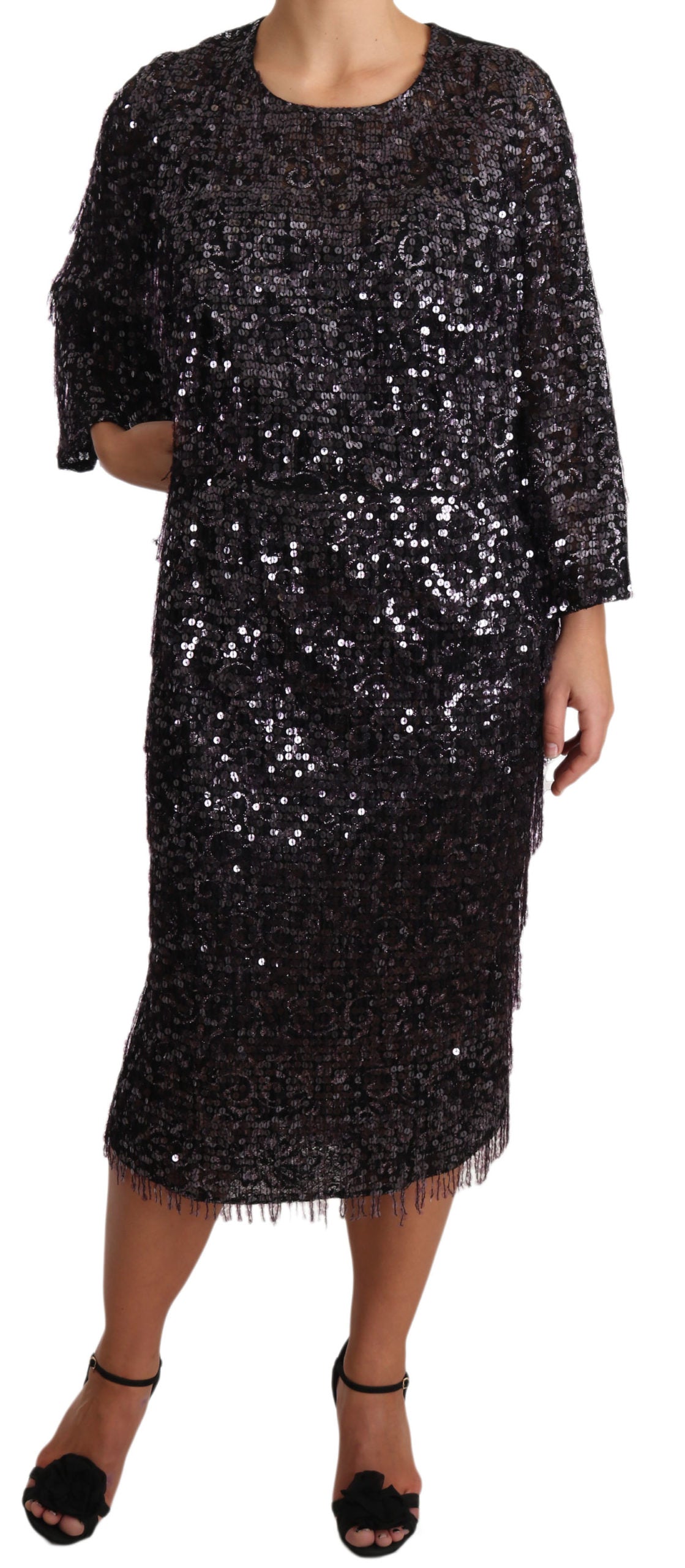 Robe Dolce & Gabbana Shift noire sequins