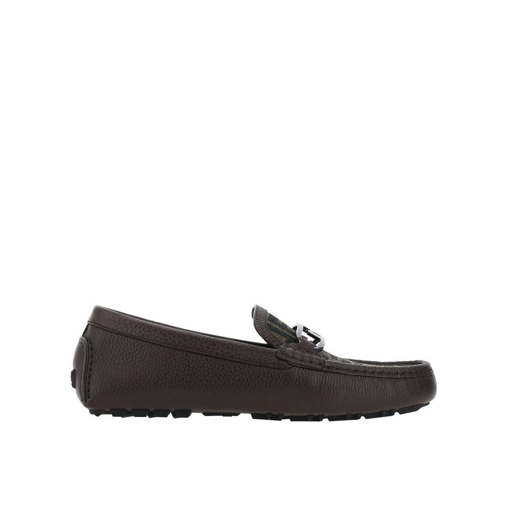 Loafers en cuir Monogram marron