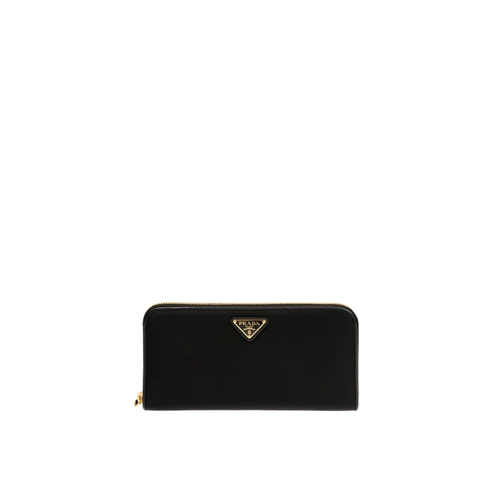Portefeuille Nylon logo en cuir noir