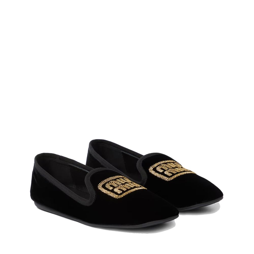 Mocassins Miu Miu logo noires