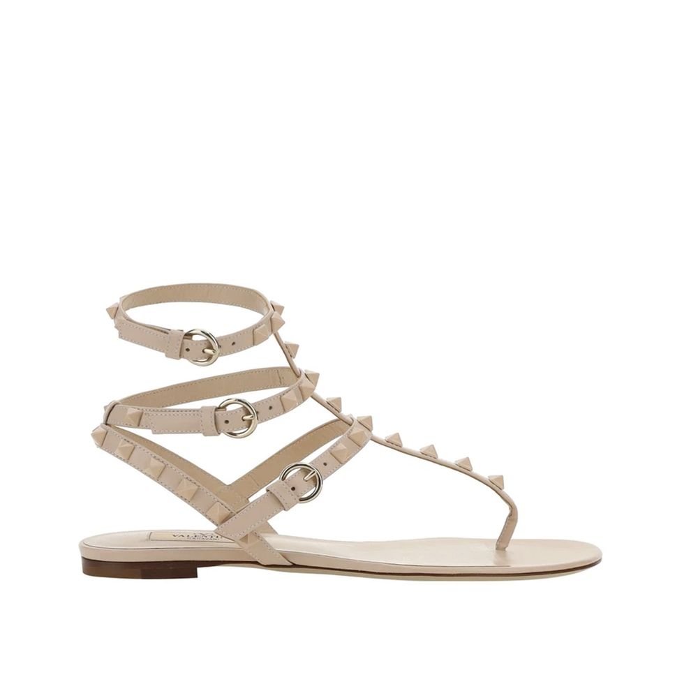 Sandales Rockstud en cuir noires