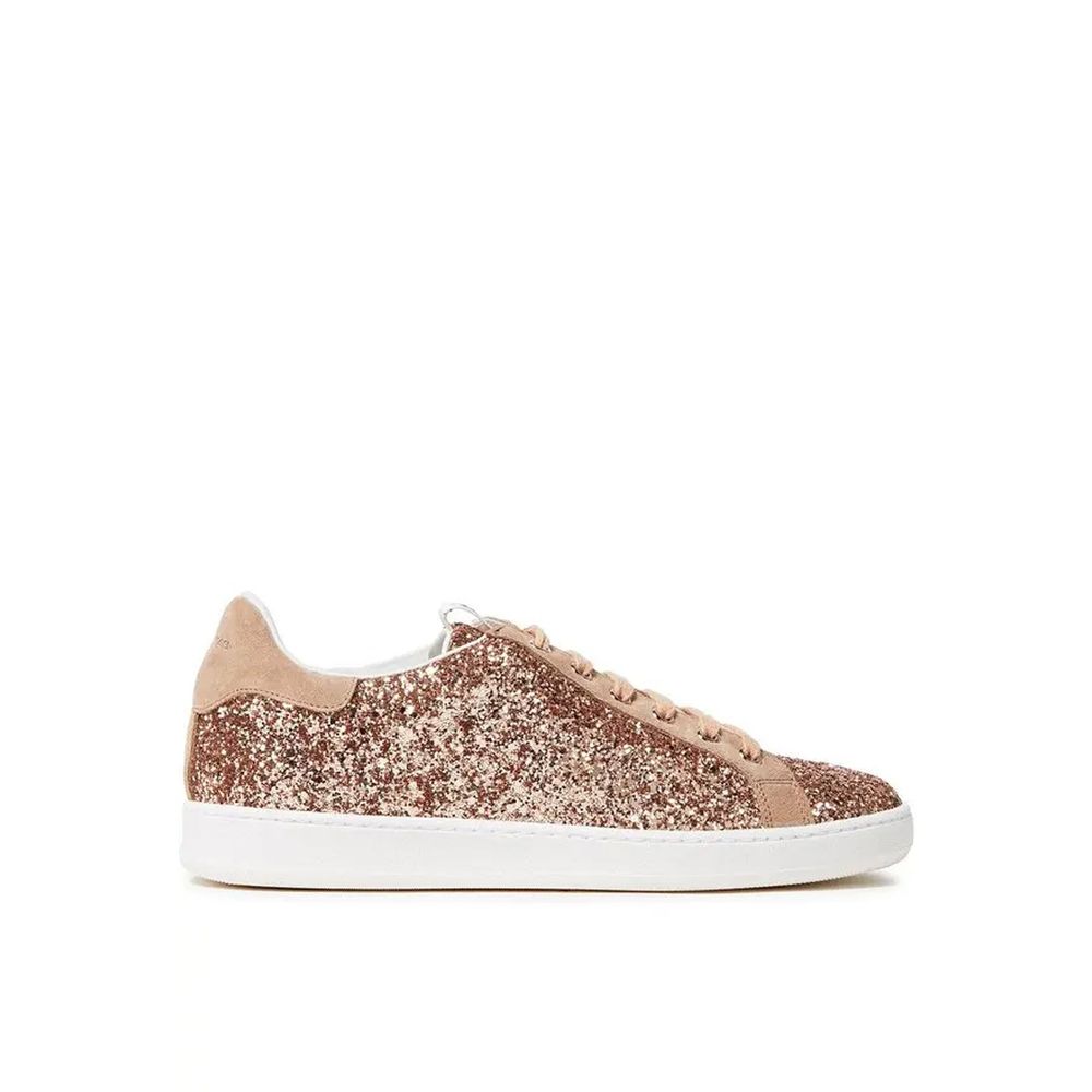 "Baskets glitterées en suède blanches"