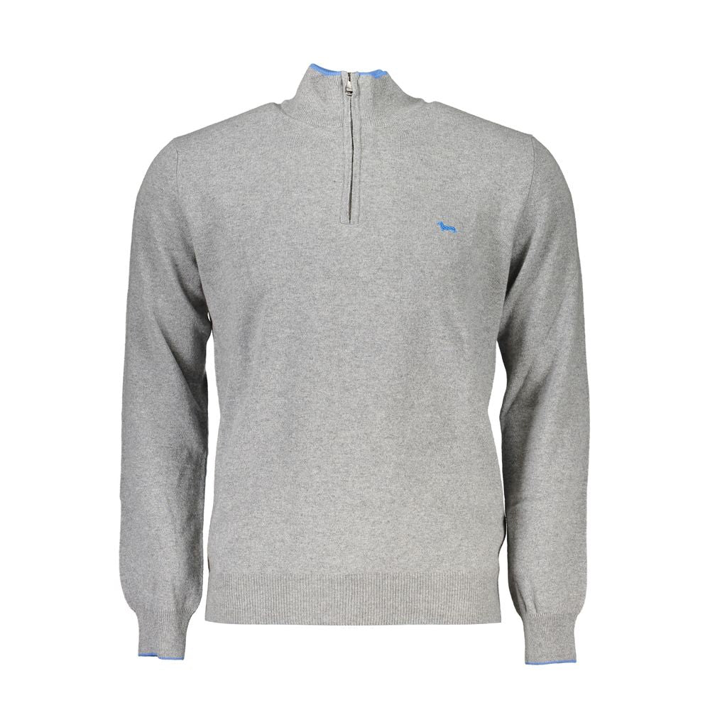 Sweater gris à demi-zip avec logo