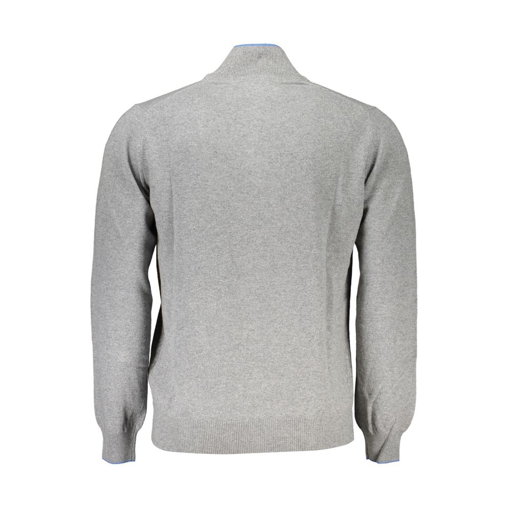 Sweater gris à demi-zip avec logo