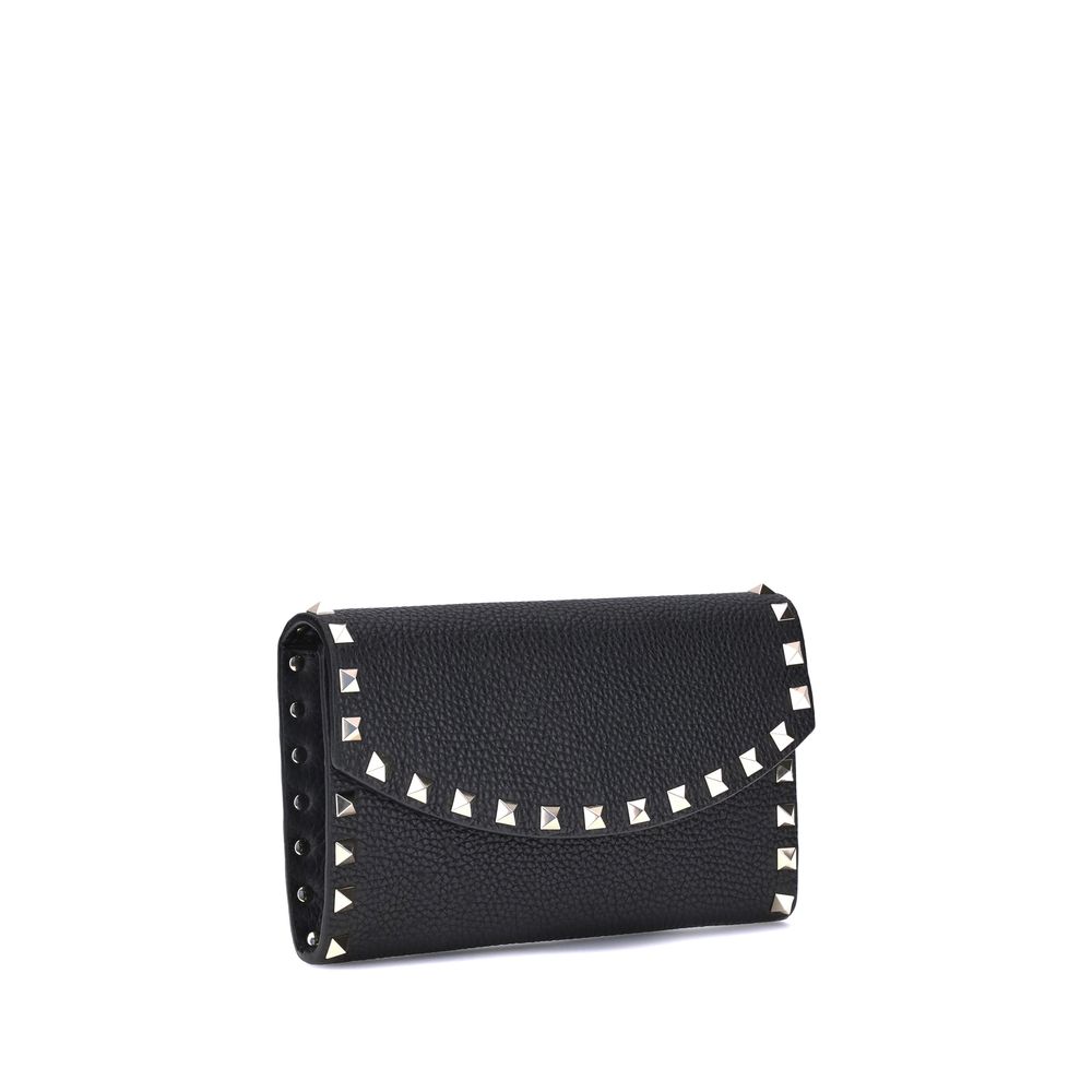 Portefeuille Valentino Garavani avec chaîne noir