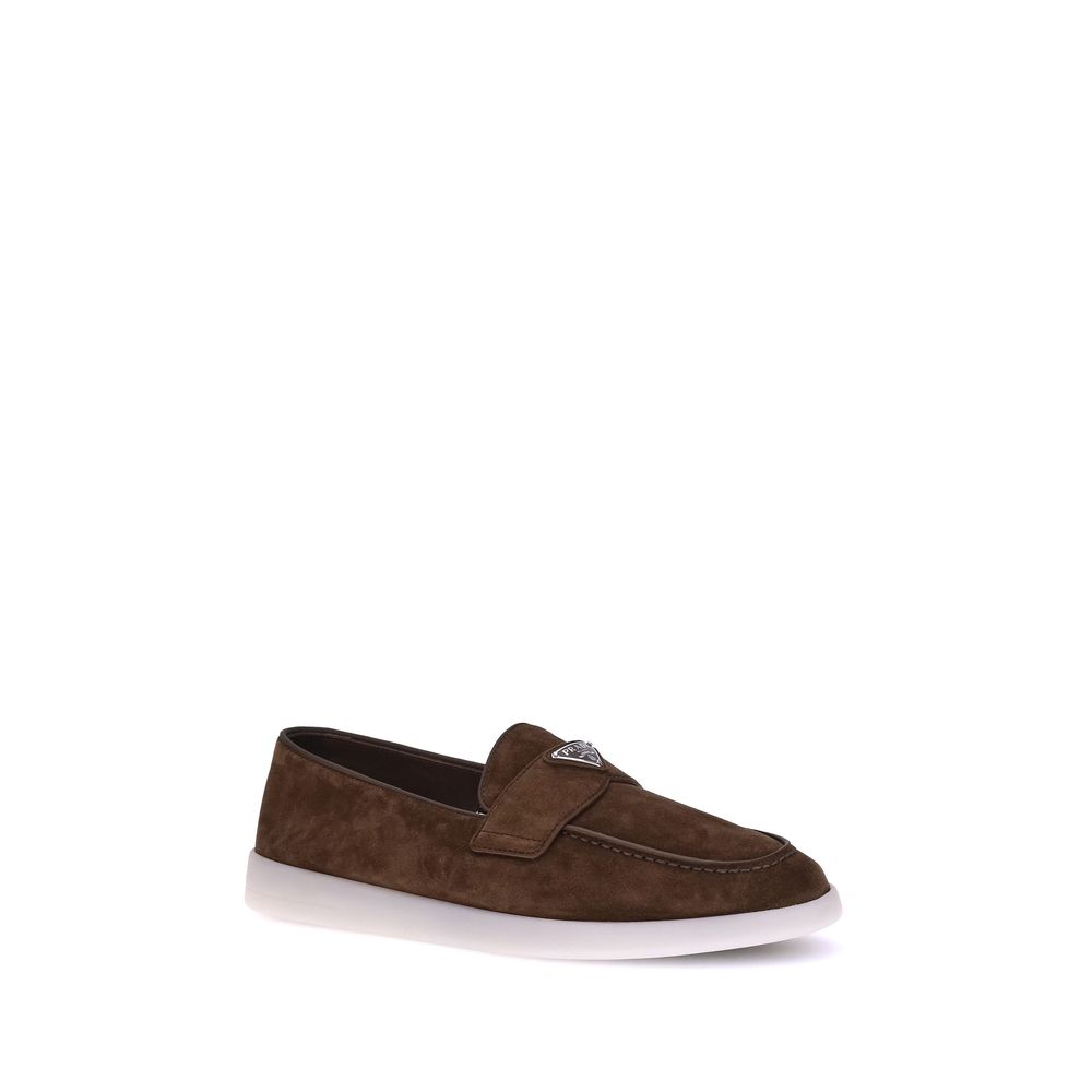 Loafers Prada en cuir beiges