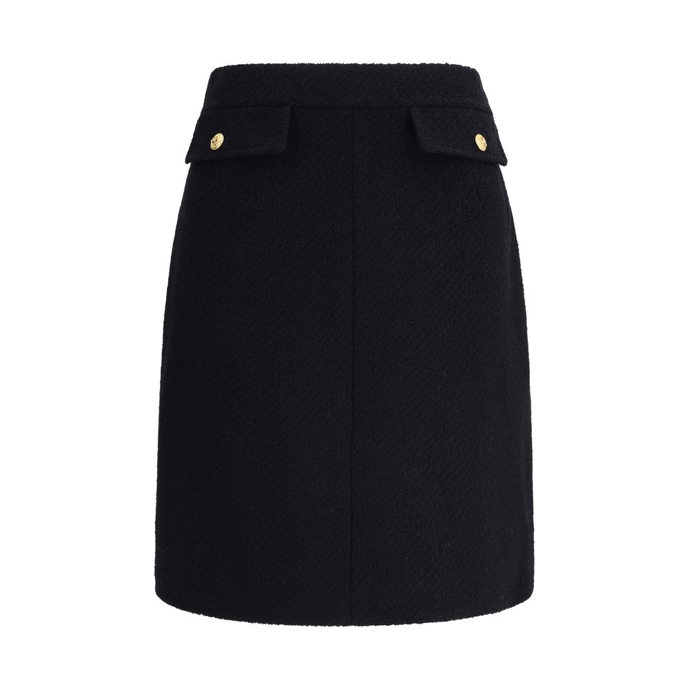 Jupe midi Chloé en bouclé laine noire