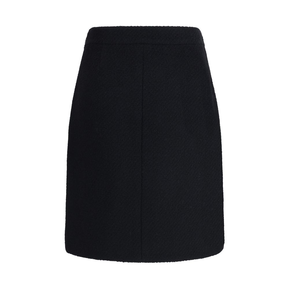 Jupe midi Chloé en bouclé laine noire