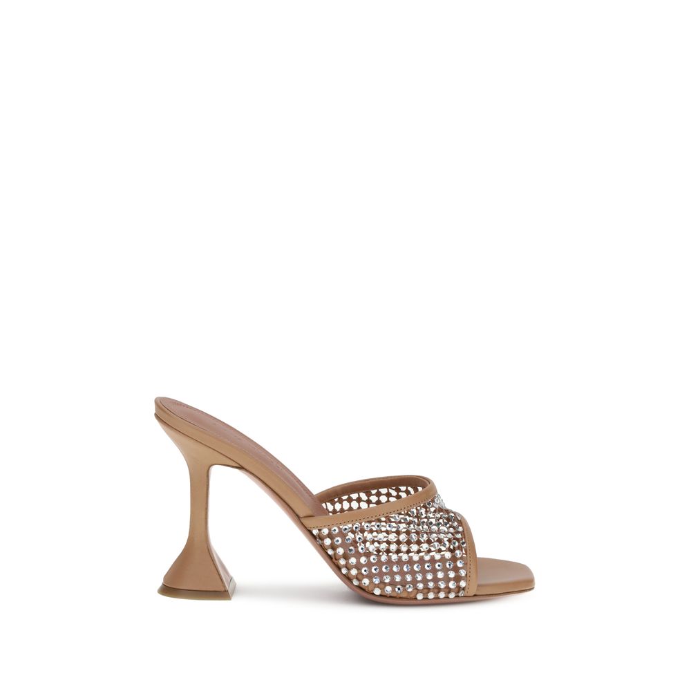 Sandales Amina Muaddi en cuir noires