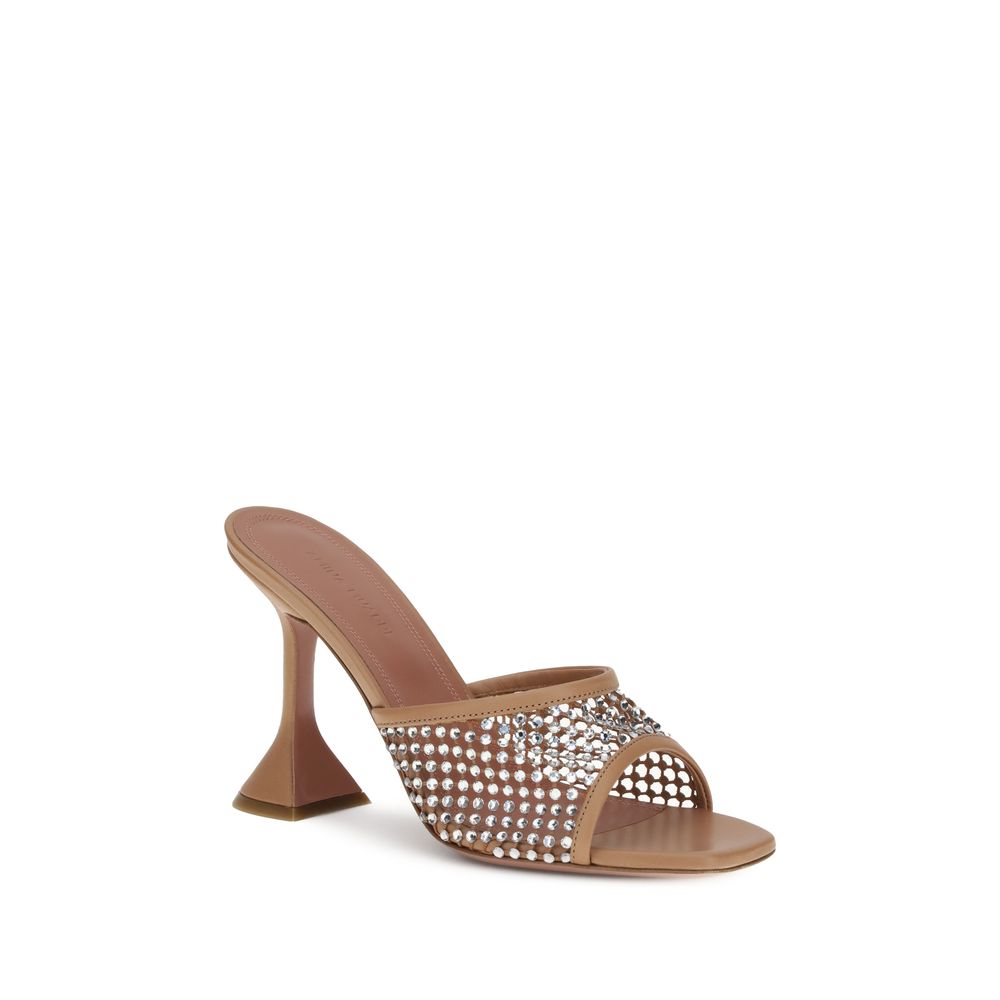 Sandales Amina Muaddi en cuir noires