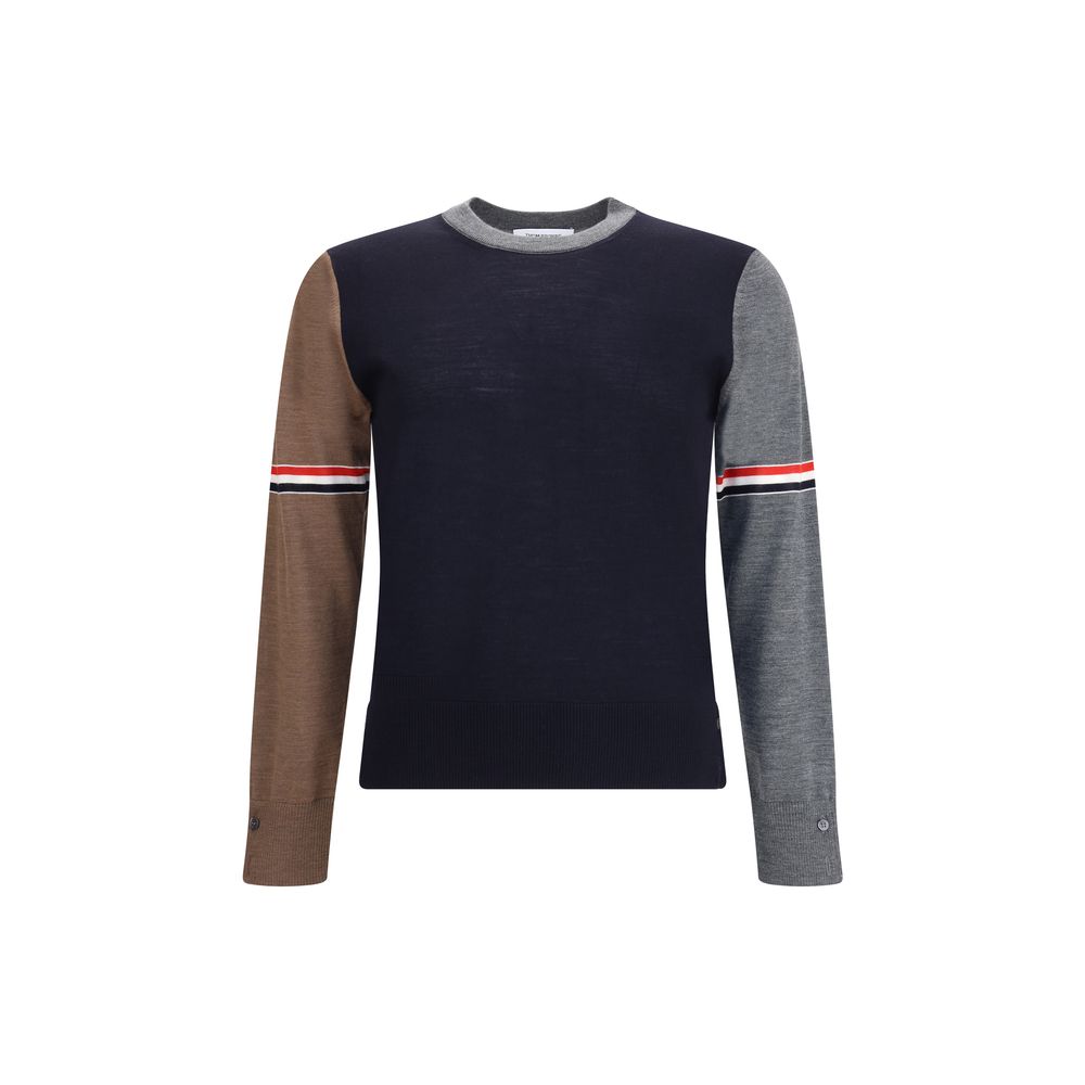 Pull Thom Browne tricolore gris