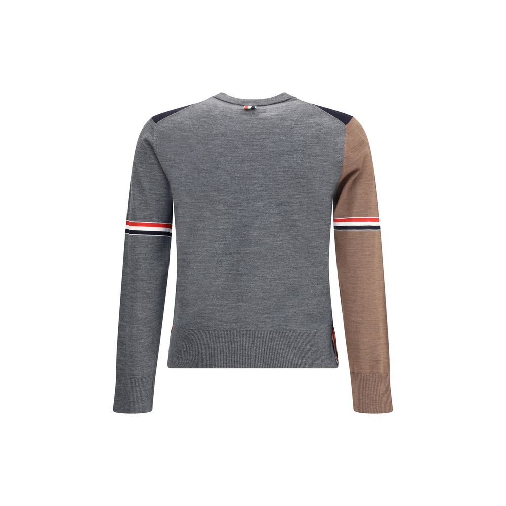 Pull Thom Browne tricolore gris