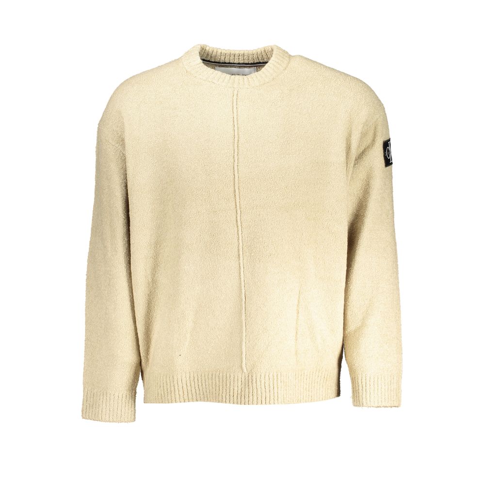 Pull beige à manches longues avec logo