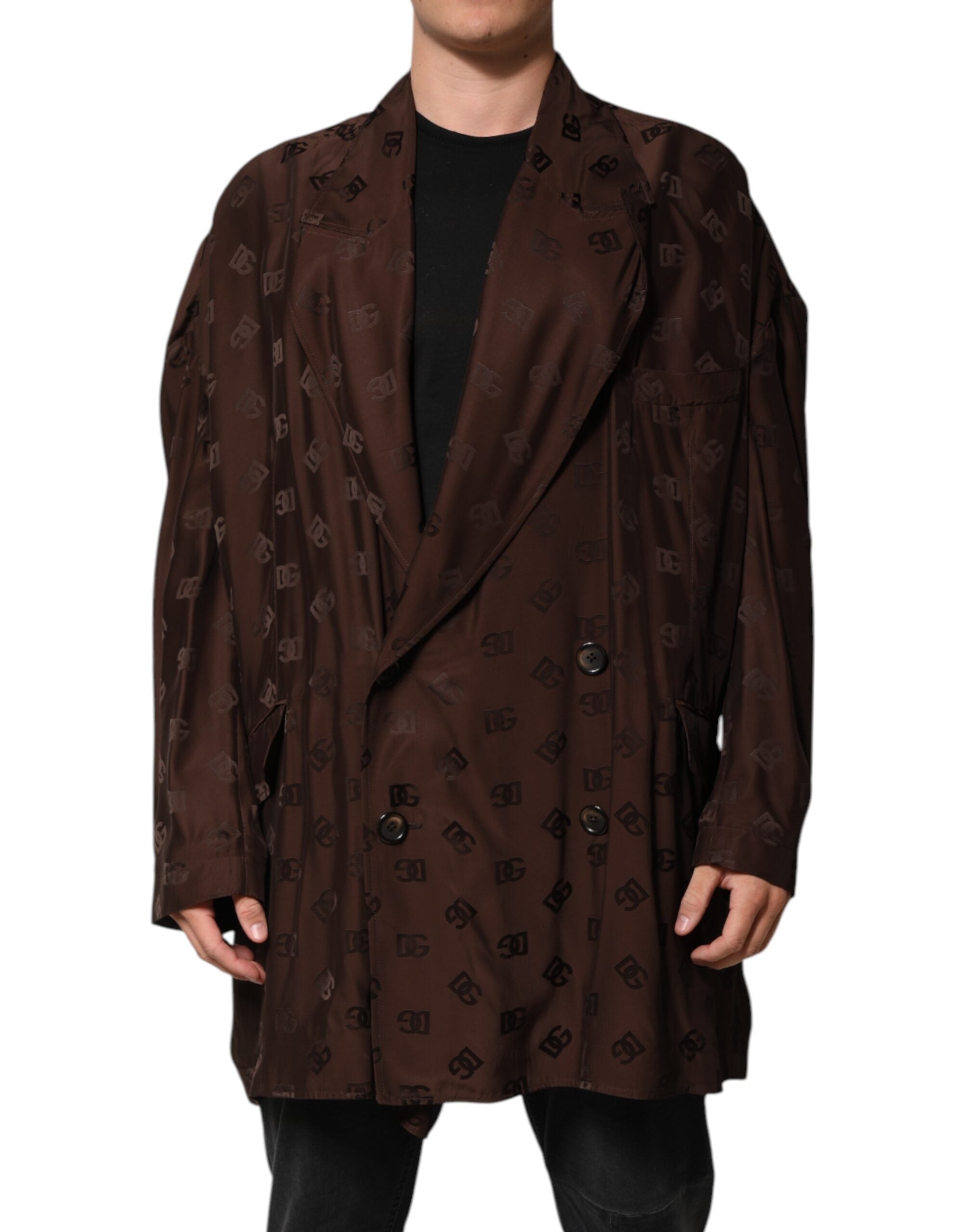 Manteau Dolce & Gabbana monogramme marron