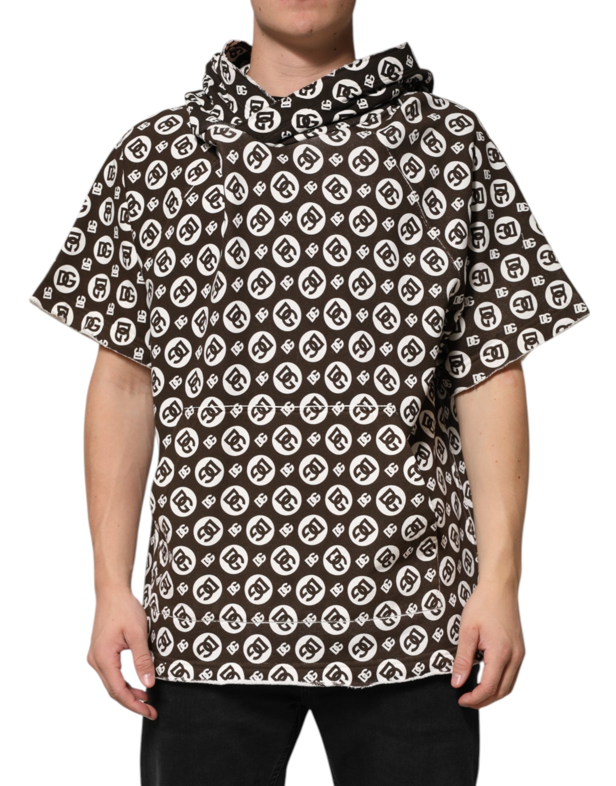 Hoodie Dolce & Gabbana DG marron blanc