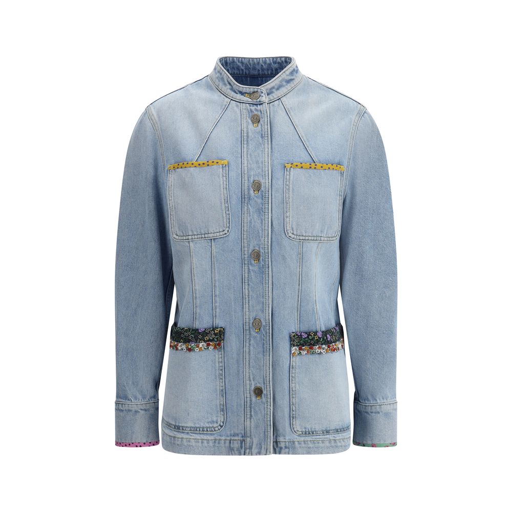 Veste en denim Valentino brodée bleue