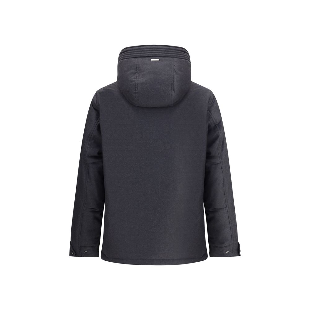 Parka Woolrich en laine vierge grise