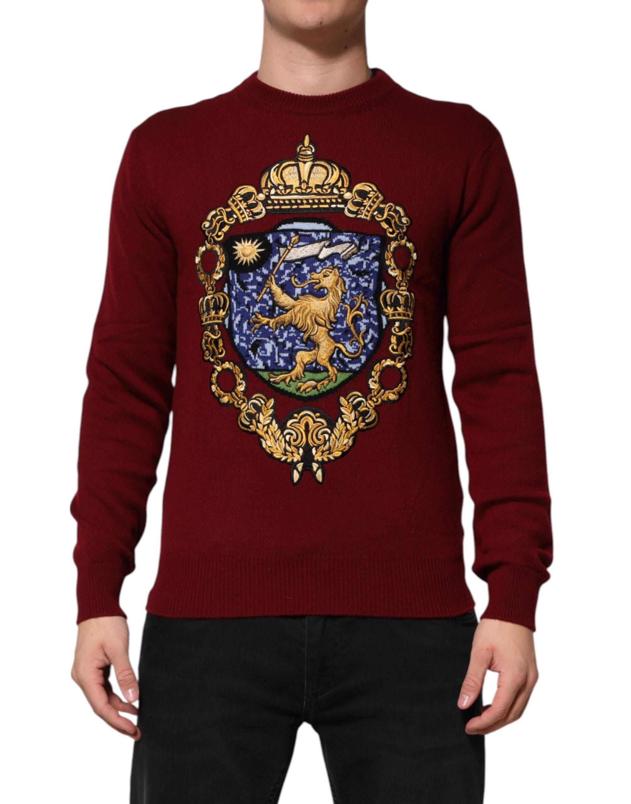 Pull Dolce & Gabbana à col rond bordeaux