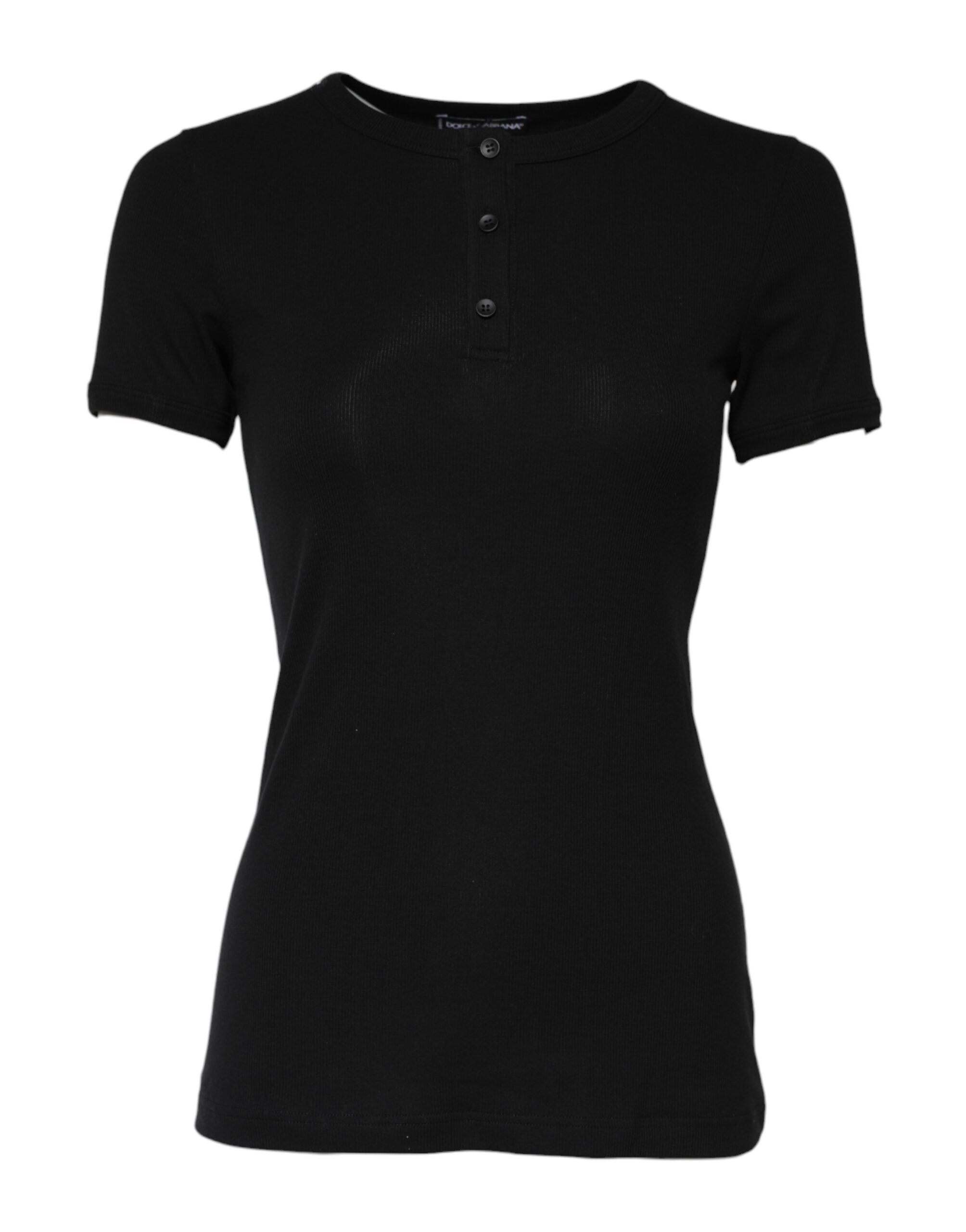 T-shirt Dolce & Gabbana Henley noir
