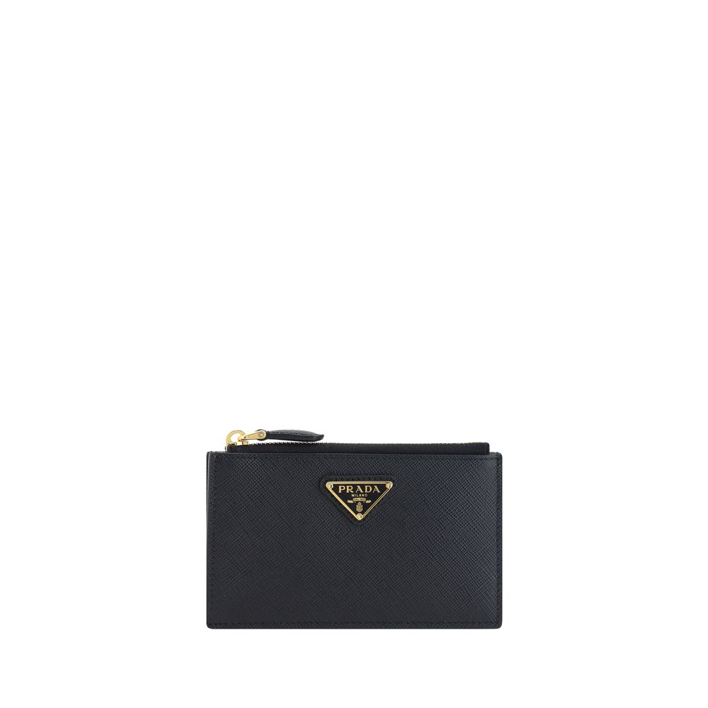 Porte-monnaie Prada en cuir noir