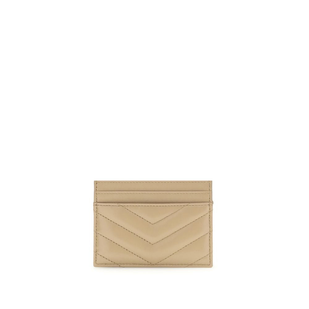 Porte-cartes Saint Laurent en cuir noir