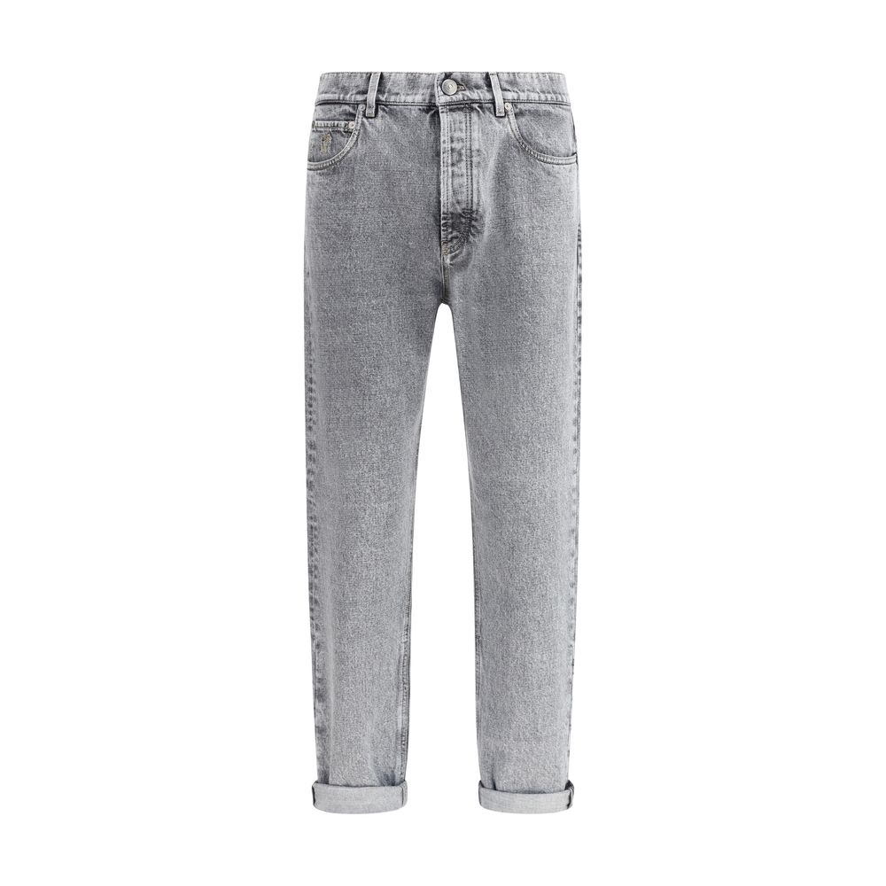 Jeans Brunello Cucinelli droit bleu
