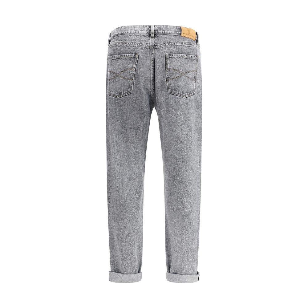 Jeans Brunello Cucinelli droit bleu