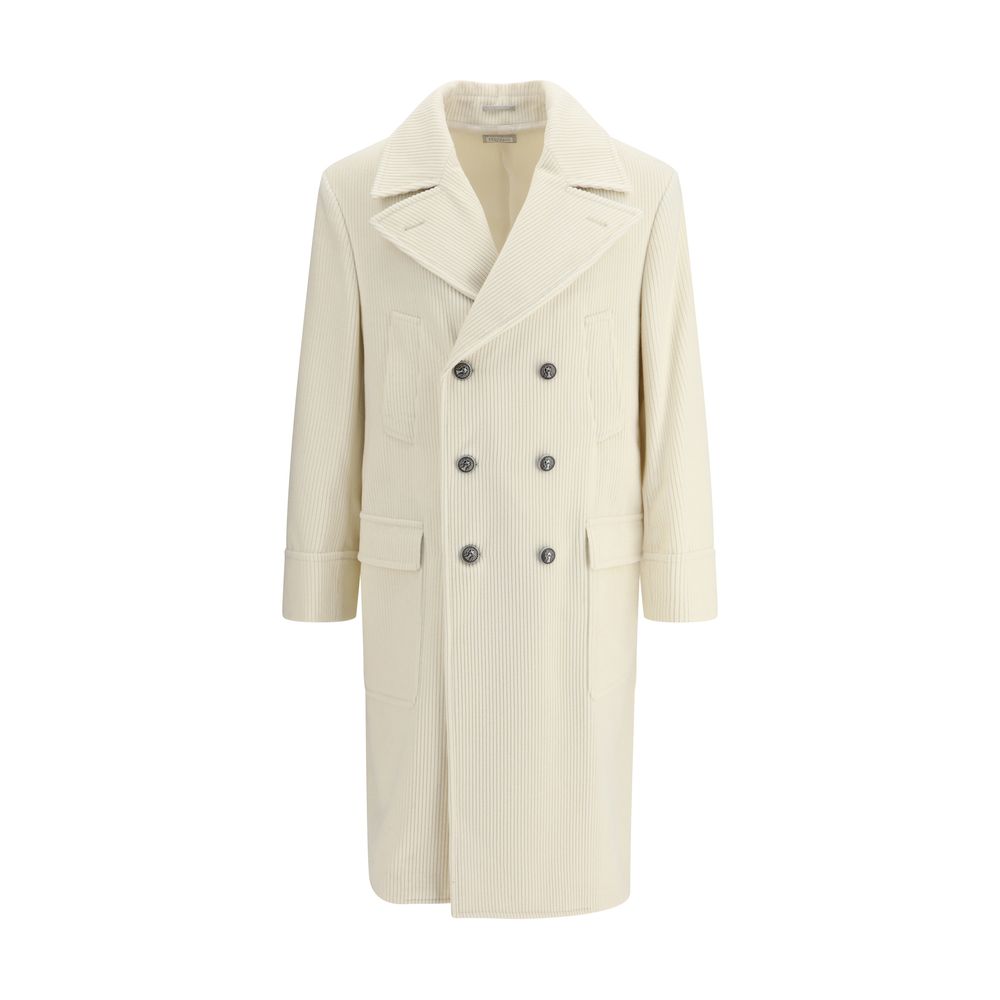 Manteau Brunello Cucinelli ribbé beige