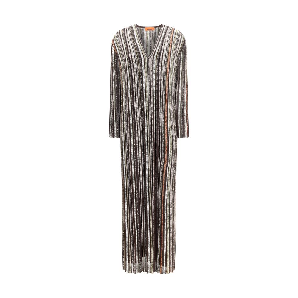 Robe Missoni longue à rayures bleue