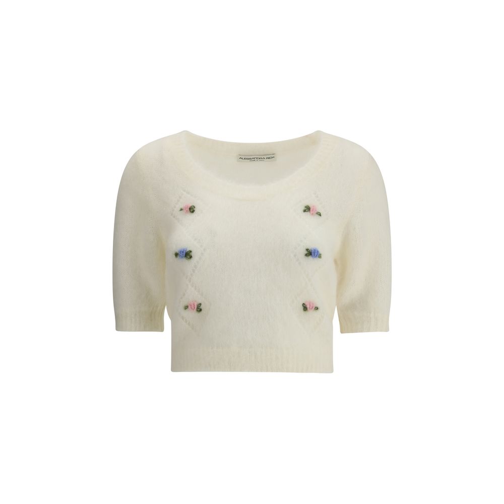 Pull Alessandra Rich mohair blanc