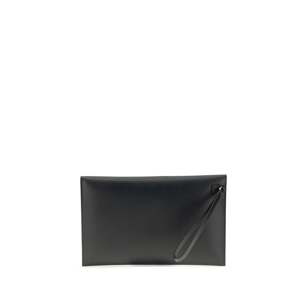 Pochette Fendi Large Squared cuir noire