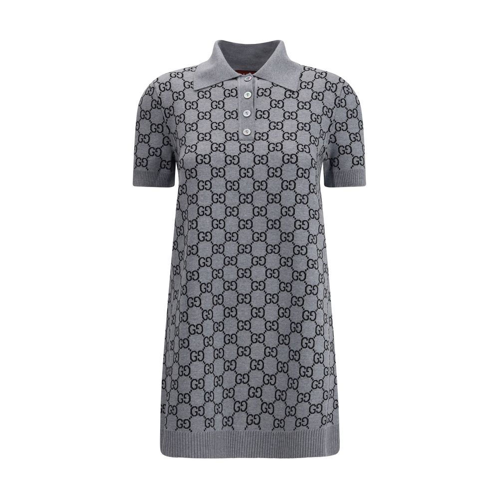 Robe polo Gucci GG Supreme grise