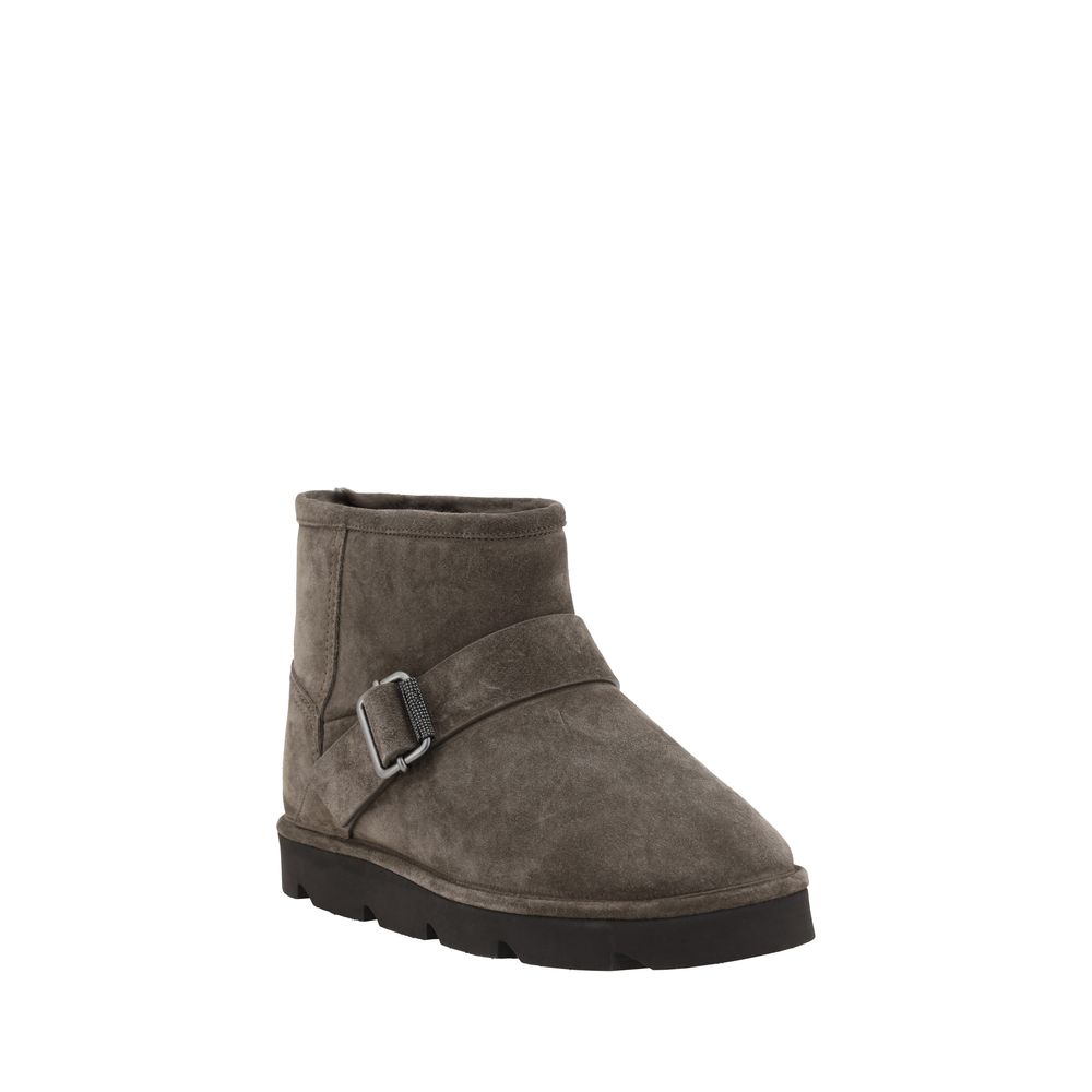 Bottines Brunello Cucinelli Furry beiges