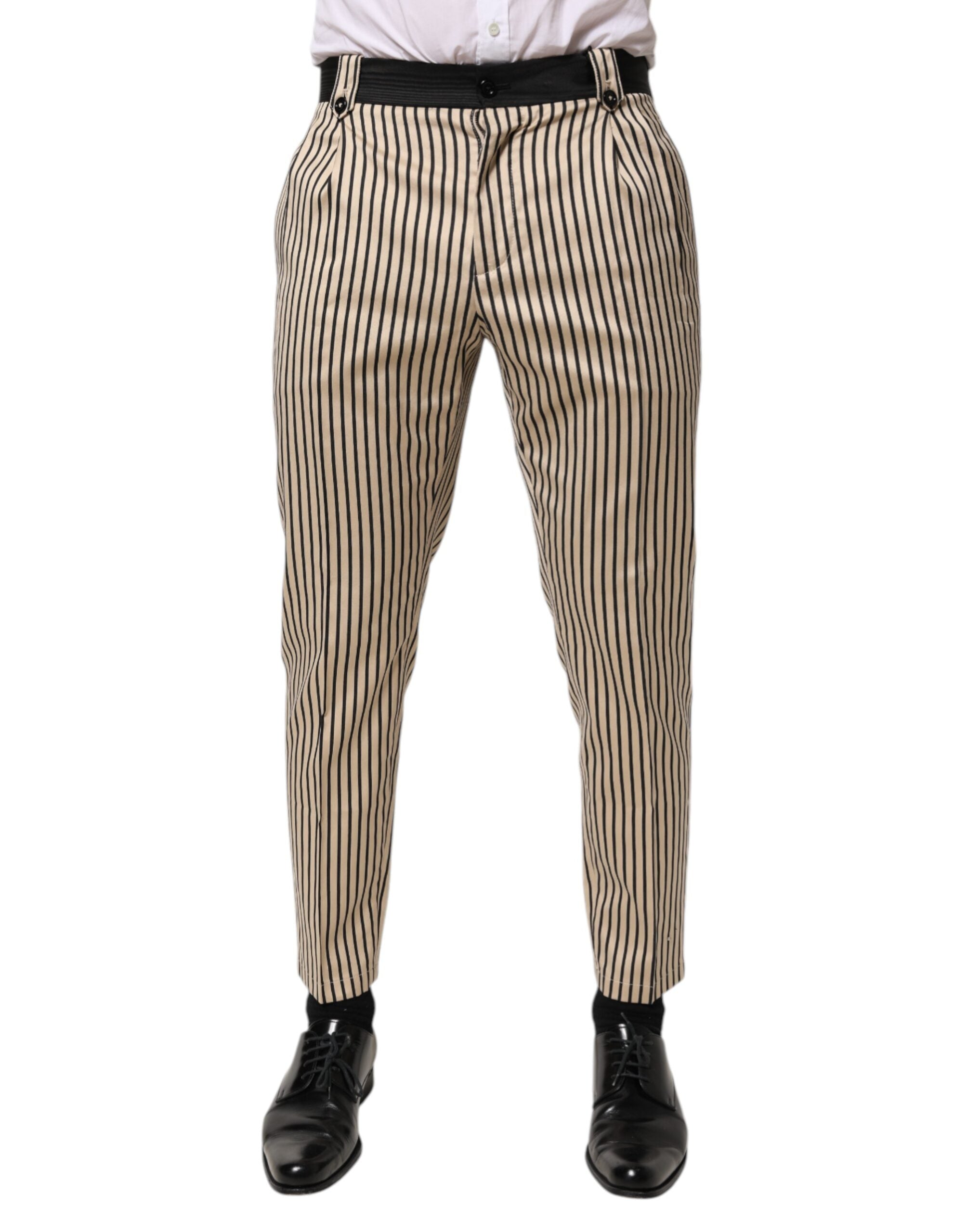 Pantalon Dolce & Gabbana Tapered beige avec noir