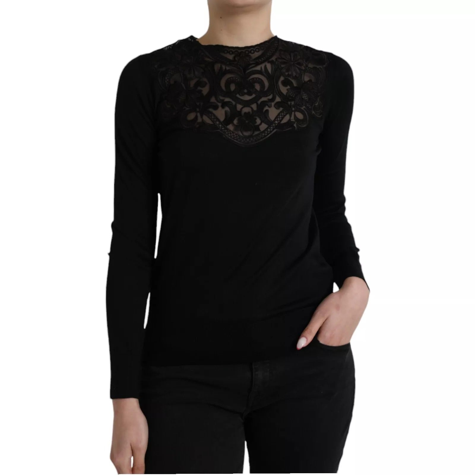 Blouse Dolce & Gabbana manches longues noire