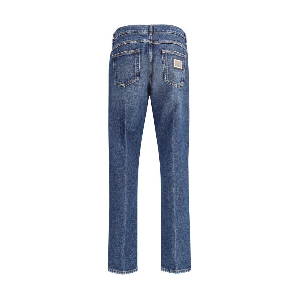 Jean Dolce & Gabbana droit bleu délavé