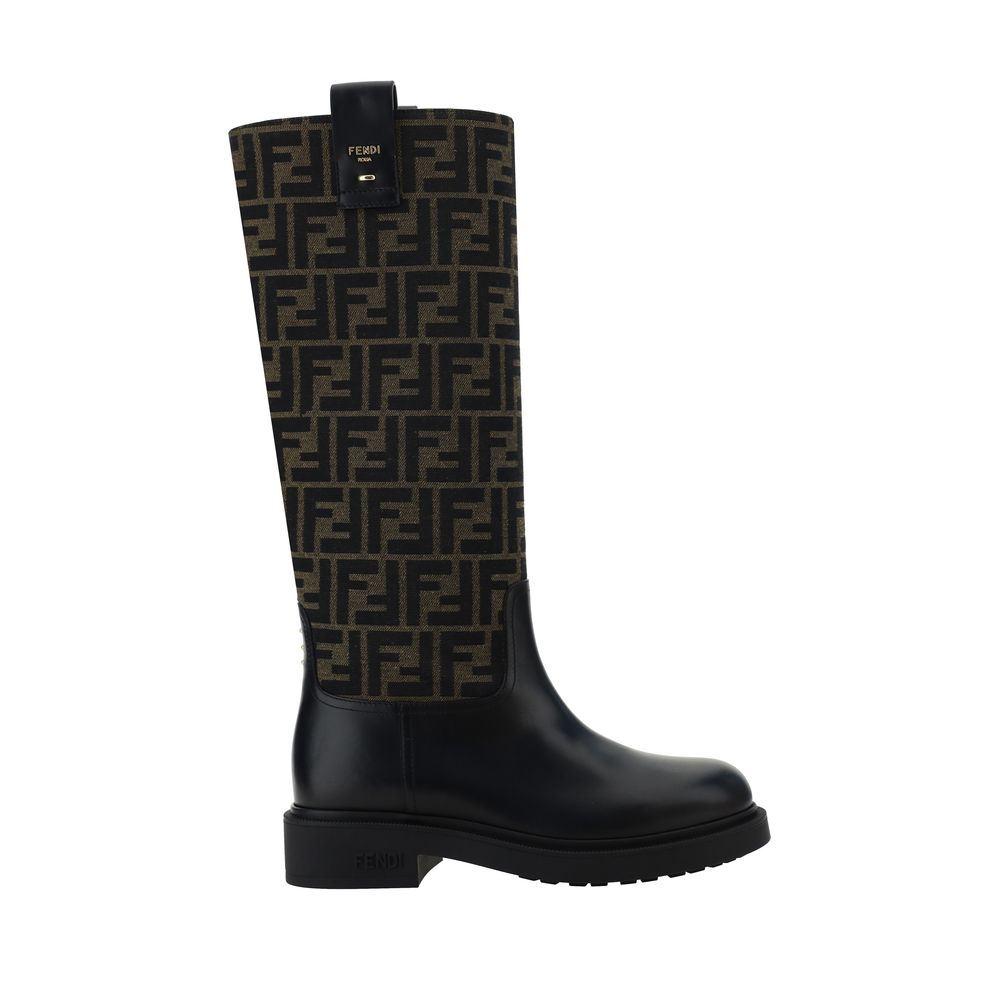 Bottes Fendi Monogram FF brunes