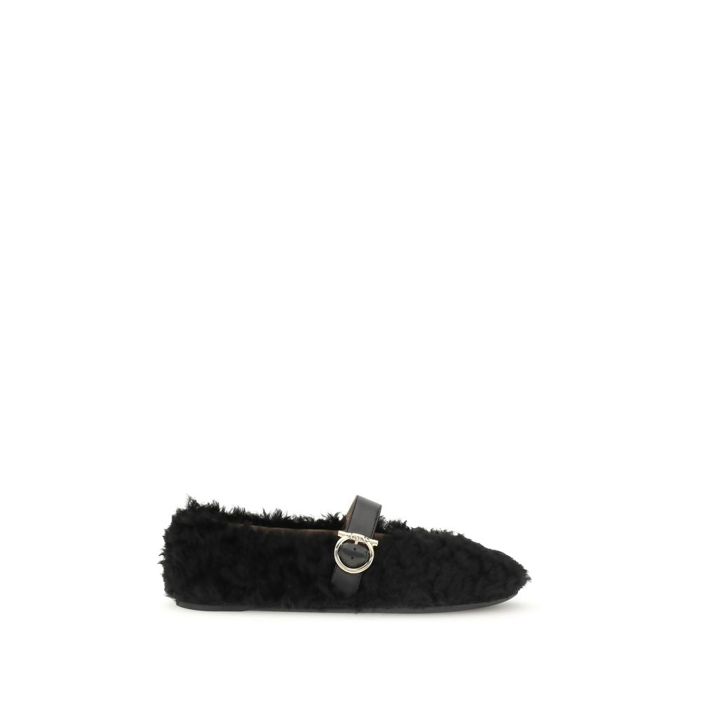 Ballerines Ferragamo Gancini noires