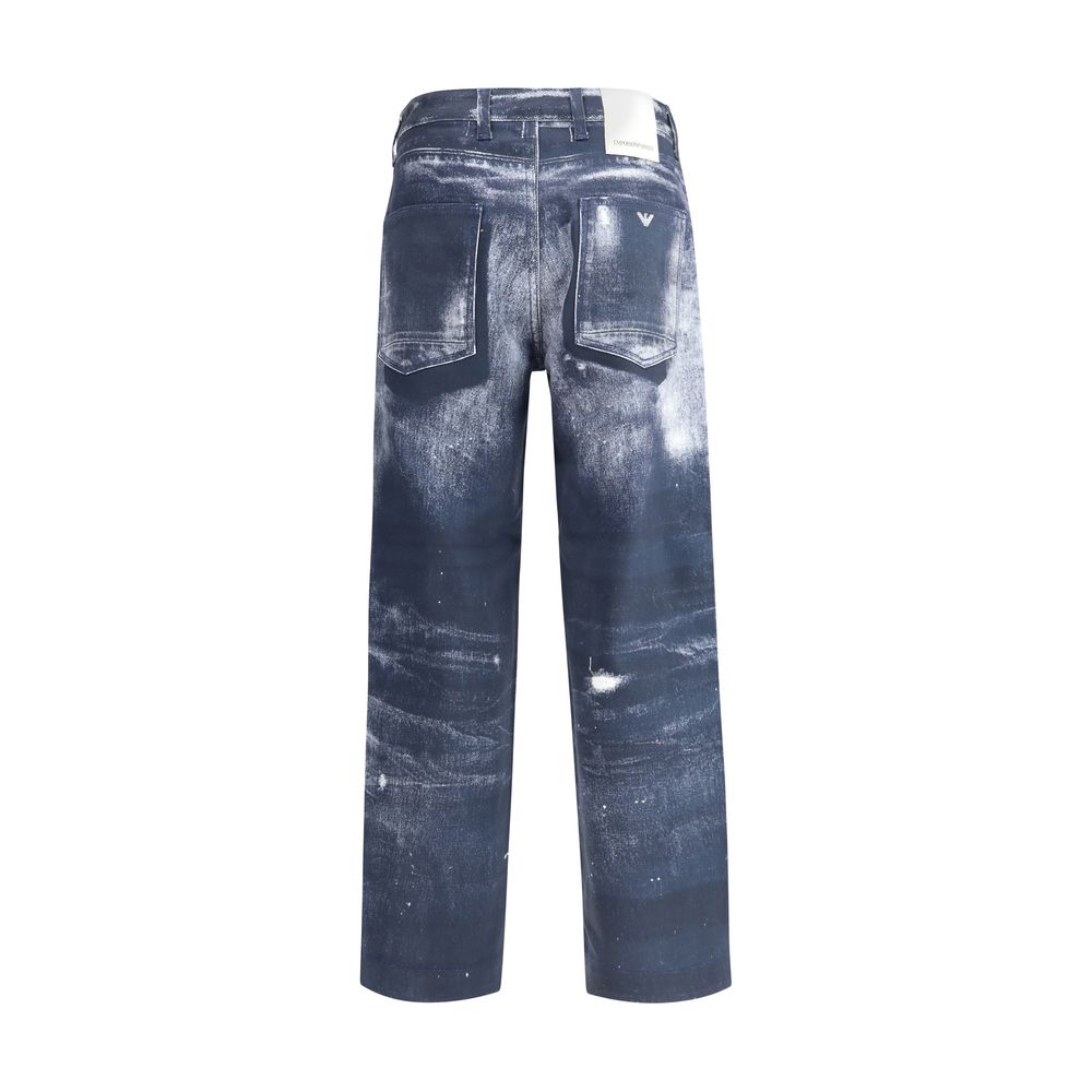 Pantalons Emporio Armani imprimé bleu