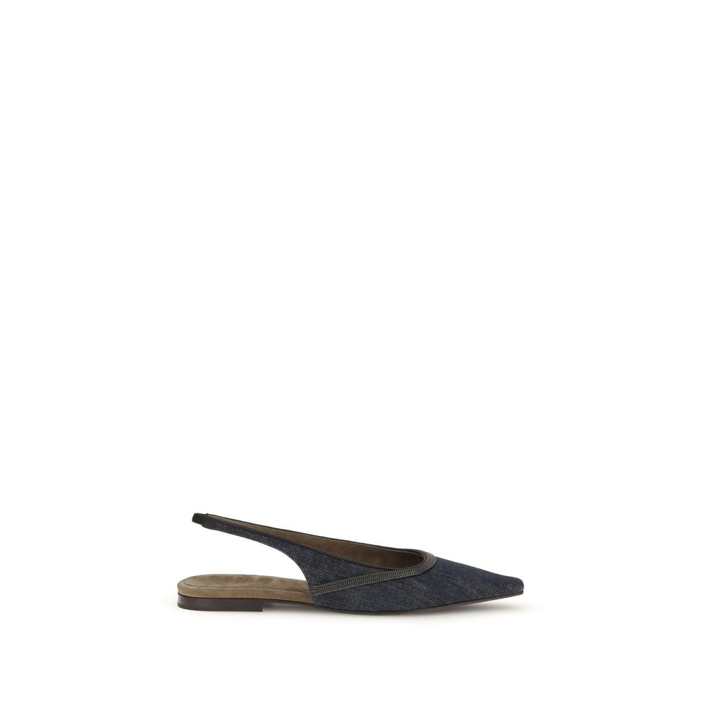Sandales Brunello Cucinelli en cuir denim