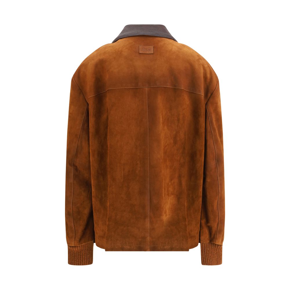 Blouson Valstar Oversized en cuir marron