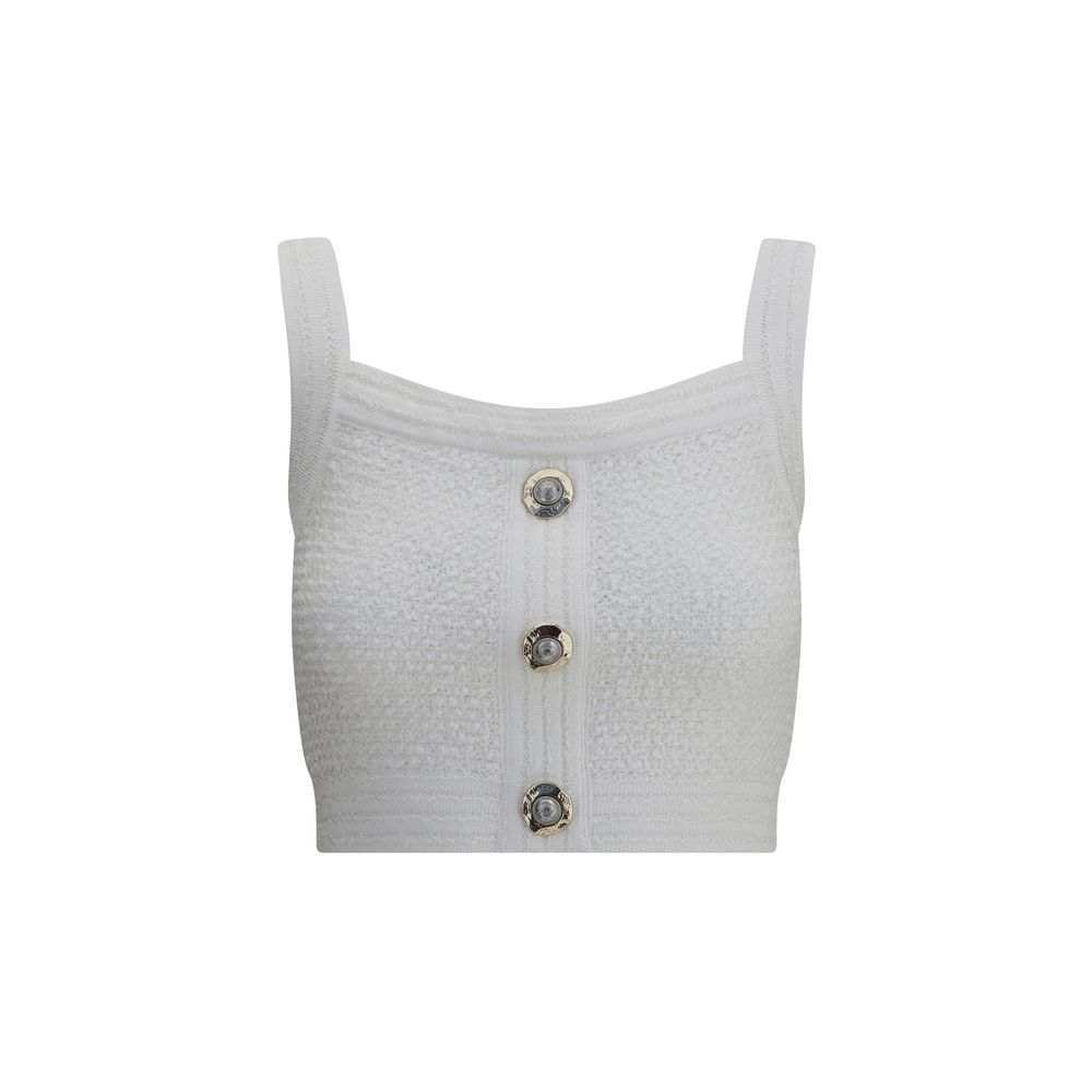 T-shirt Balmain en tweed beige