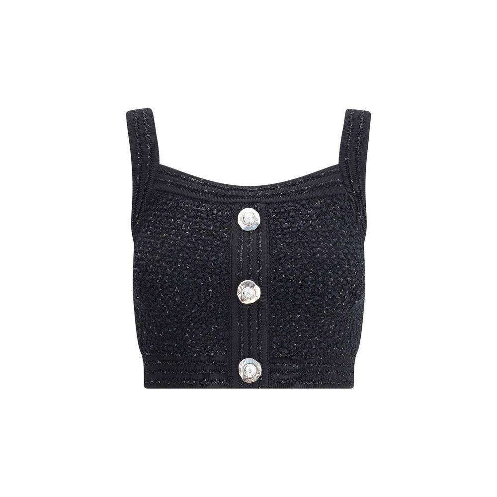 T-shirt Balmain en tweed noir