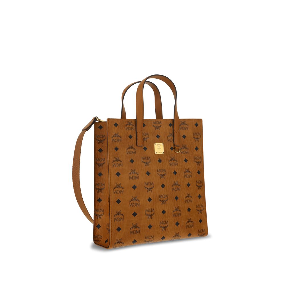 Sac tote MCM monogramme beige