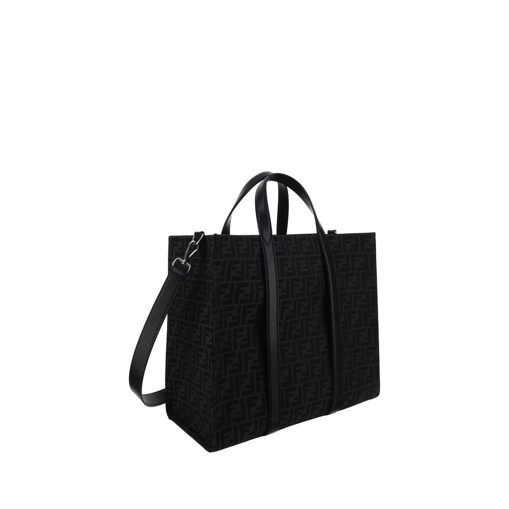 Tote handbag Fendi FF beige