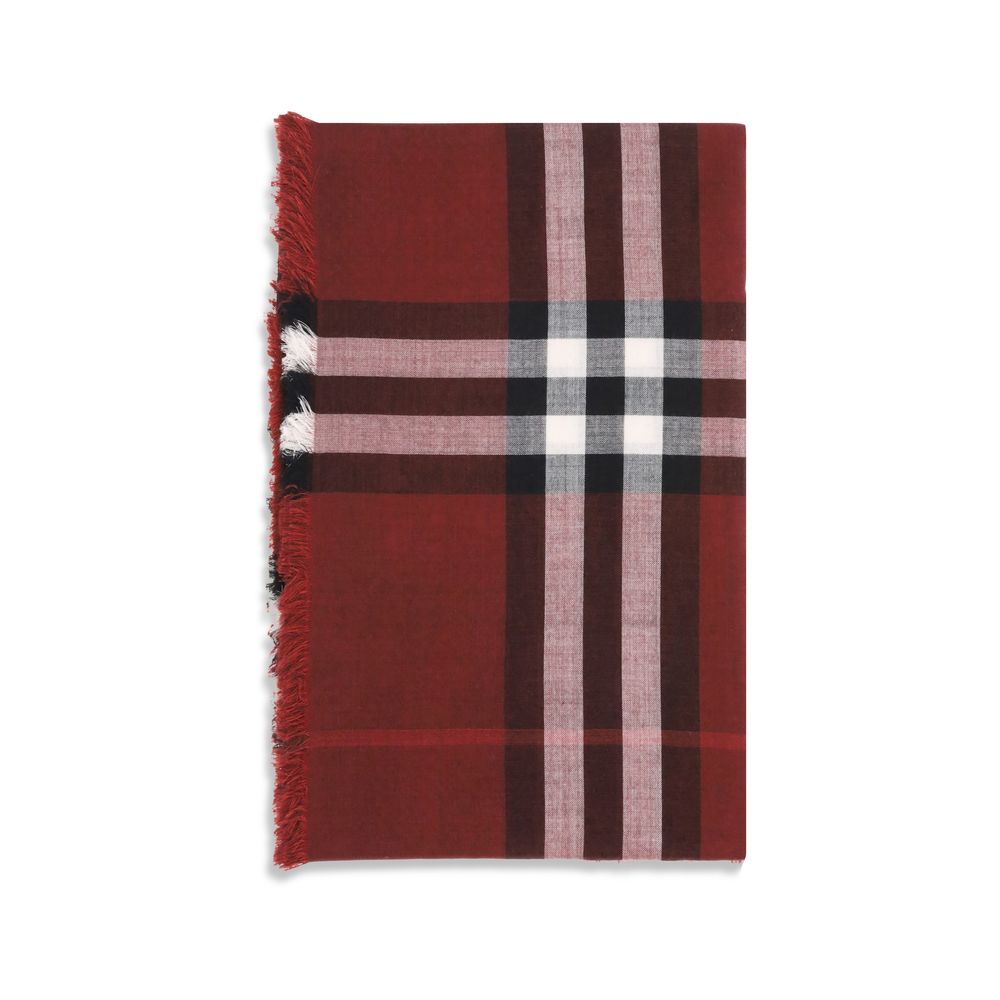 Écharpe Burberry Check Oxblood et Post Red