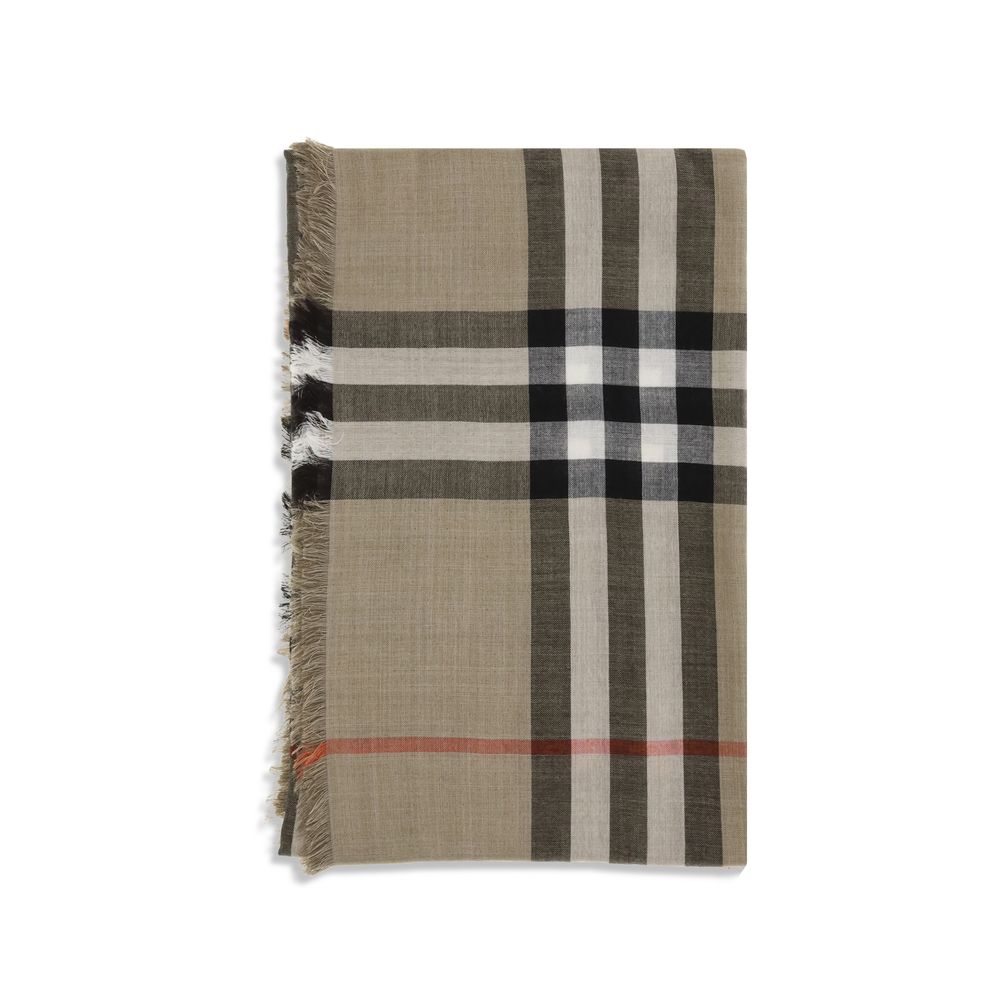 Écharpe Burberry Check en soie sable