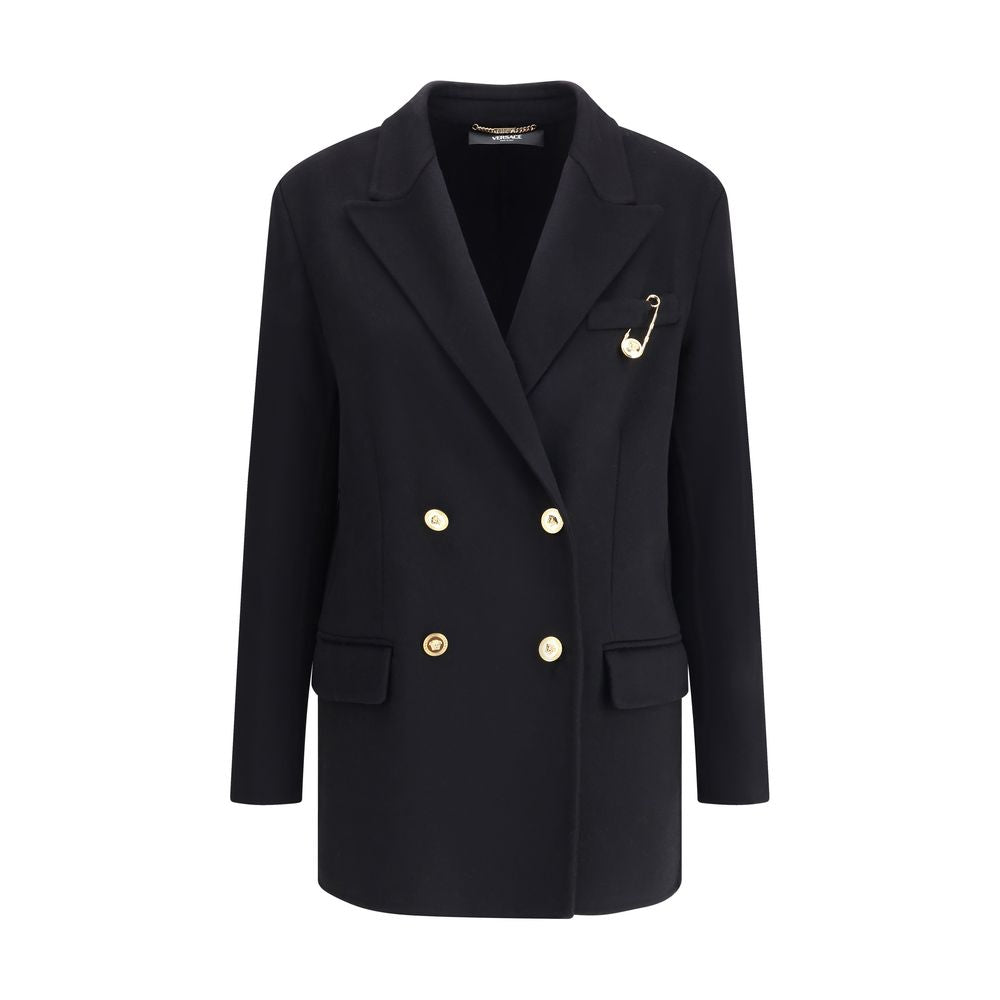 Manteau versace double boutonnage noir