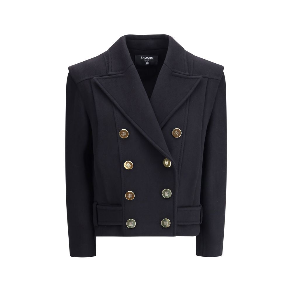 Manteau Balmain double boutonnage noir