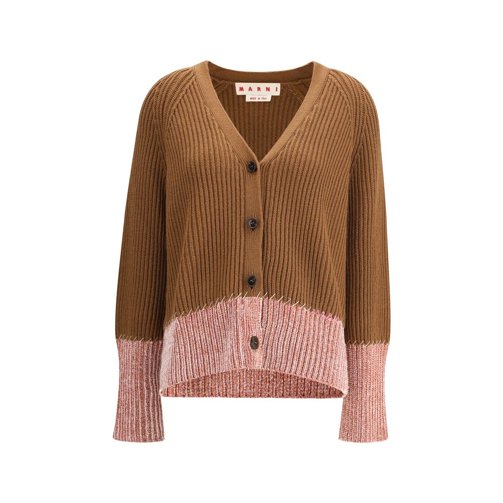 Cardigan Marni bi couleur brun